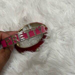 Stylish Red and Pink Bracelet with Silver Detail